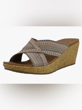 Skechers Women's Beverlee-Delighted Slip On Wedge Sandal Size 9